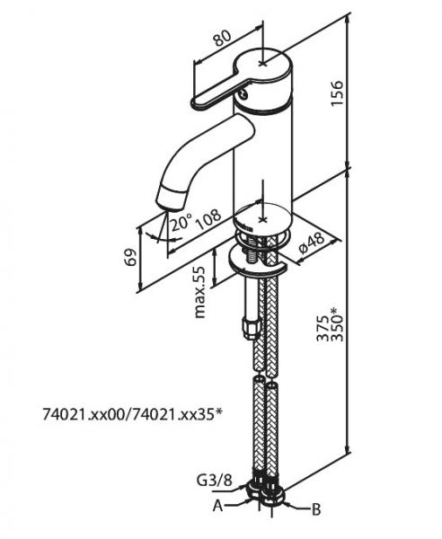 Damixa Silhouet S håndvaskbatteri u/bundventil - Mathvid Damixa Silhouet S håndvaskbatteri u/bundventil - Mathvid