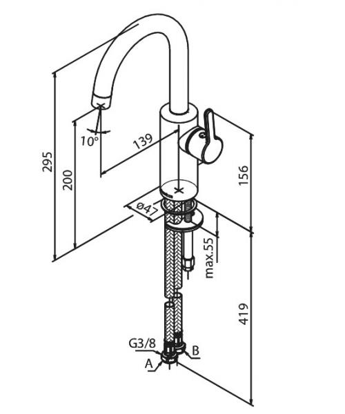 Damixa Silhouet h&aring;ndvaskarmatur m/C-tud - B&oslash;rstet kobber