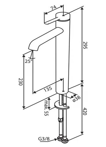 Damixa Iris bowlearmatur m/koldstart u/bundventil - Krom