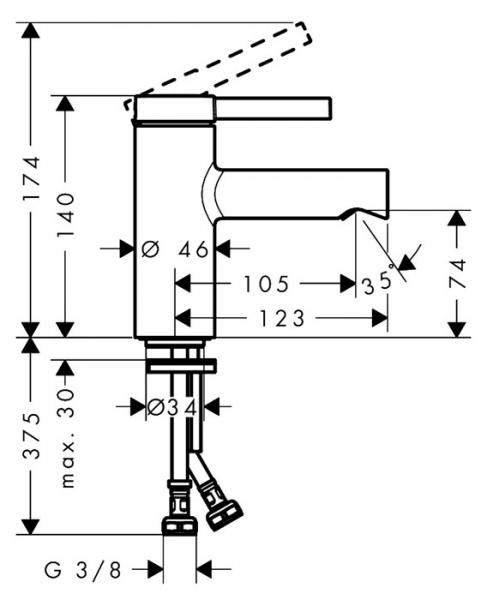 hansgrohe Zesis S h&aring;ndvaskarmatur 70 CoolStart m/push-open bundventil - Krom