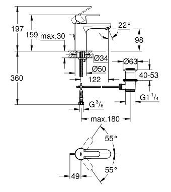 Grohe Get M h&aring;ndvaskarmatur m/bundventil