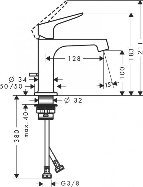 AXOR Citterio M h&aring;ndvaskarmatur m/bundventil