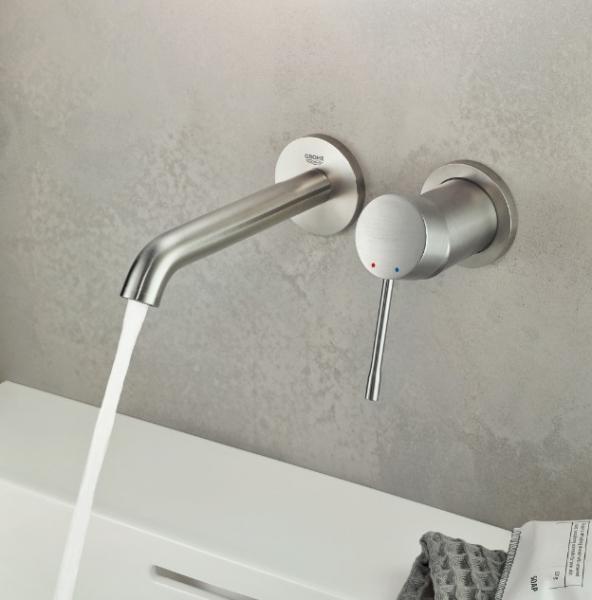 Grohe Essence New komplet armatur til indbygning i væg - Supersteel Grohe Essence New komplet armatur til indbygning i væg - Supersteel