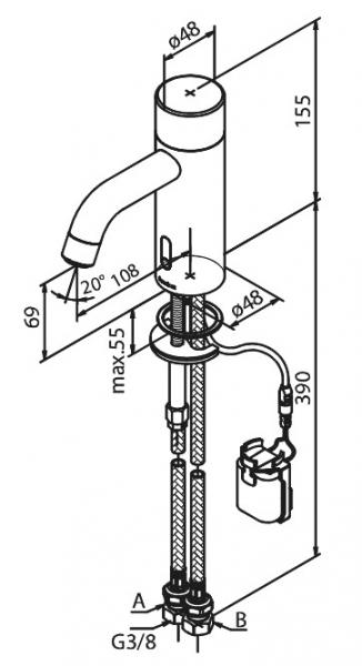 Damixa Silhouet Public Touchless h&aring;ndvaskarmatur - B&oslash;rstet grafitgr&aring;