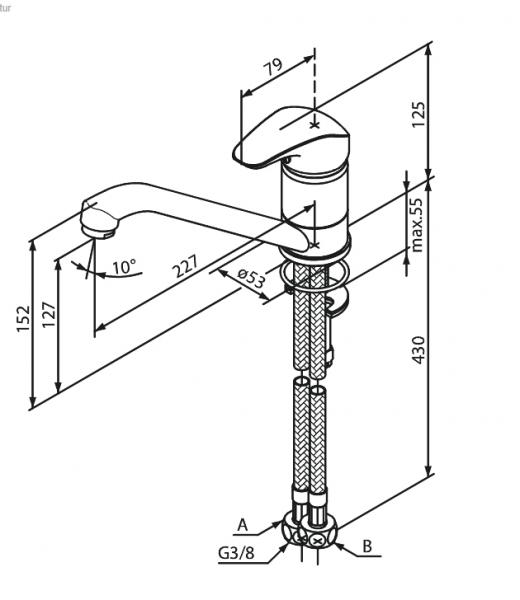 Damixa Space k&oslash;kkenarmatur - Krom