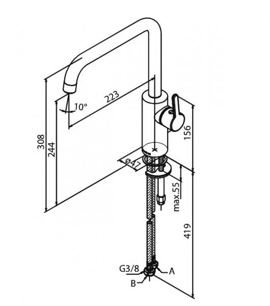 Damixa Silhouet k&oslash;kkenarmatur - Poleret messing