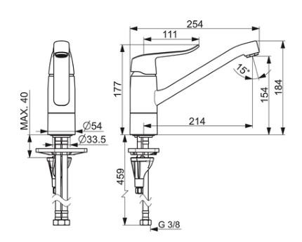 Oras Care 5730F k&oslash;kkenarmatur - Krom