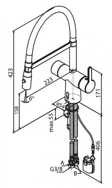 Damixa Touchless Pro k&oslash;kkenarmatur - B&oslash;rstet grafitgr&aring;