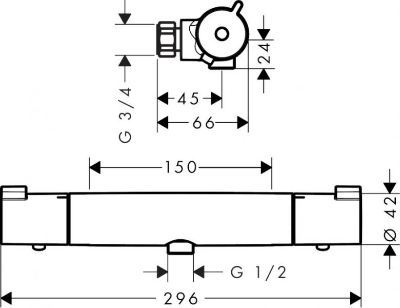 hansgrohe Nordic Ecostat 1001 CL brusetermostat hansgrohe Nordic Ecostat 1001 CL brusetermostat