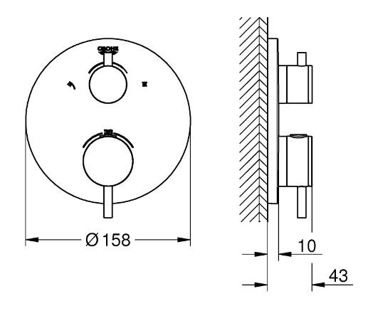 Grohe Atrio brusetermostat t/indbygning - Børstet Hard Graphite Grohe Atrio brusetermostat t/indbygning - Børstet Hard Graphite