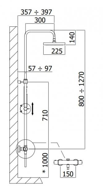Lavabo Argo 300 komplet bruses&aelig;t - Krom