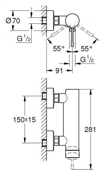 Grohe Essence New brusearmatur - B&oslash;rstet hard graphite