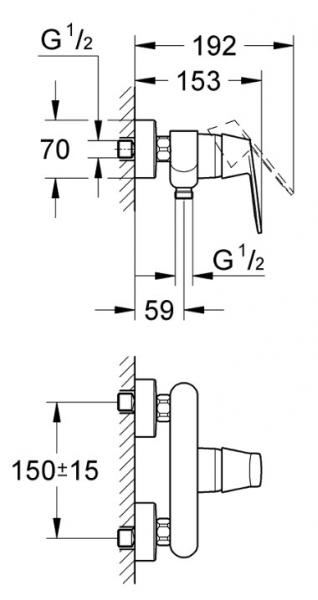 Grohe Eurosmart Cosmopolitan brusearmatur Grohe Eurosmart Cosmopolitan brusearmatur