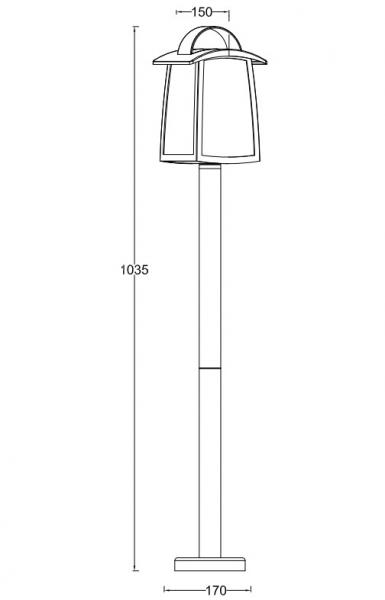 Lutec Tradition Kelsey udend&oslash;rs standerlampe - Mat sort