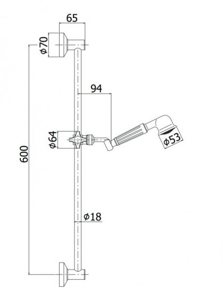 Lavabo Retro brusestang m/h&aring;ndbruser - Krom