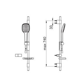 Oras Hydractiva Style 431 brusers&aelig;t - Krom