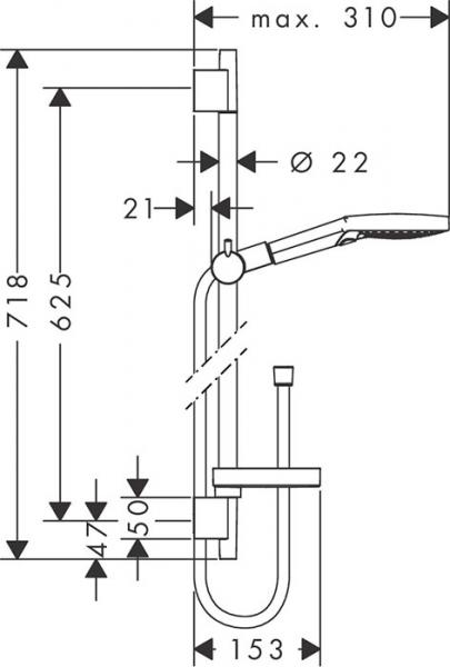 Hansgrohe Raindance Select S 120 bruses&aelig;t - 3 Spray/krom/hvid