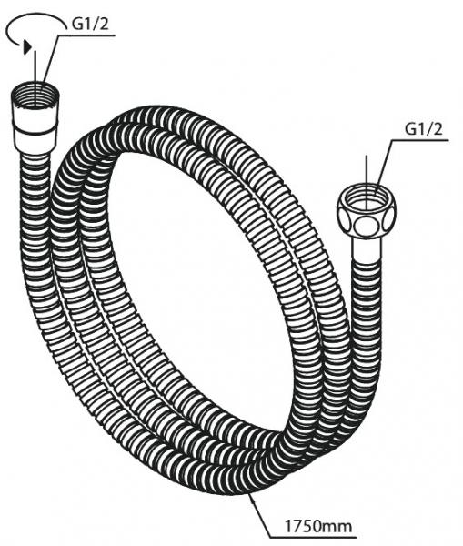 Damixa Bruserslange 1750 mm