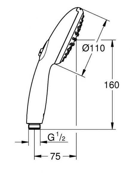 Grohe Vitalio Start 110 håndbruser 2 sprays - Mat sort Grohe Vitalio Start 110 håndbruser 2 sprays - Mat sort