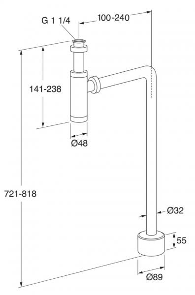 Gustavsberg Round vandl&aring;s til gulvtilslutning - Krom