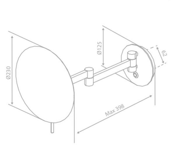 Damixa Zen make-up spejl m/lys og 5x forst&oslash;rrelse - Steel
