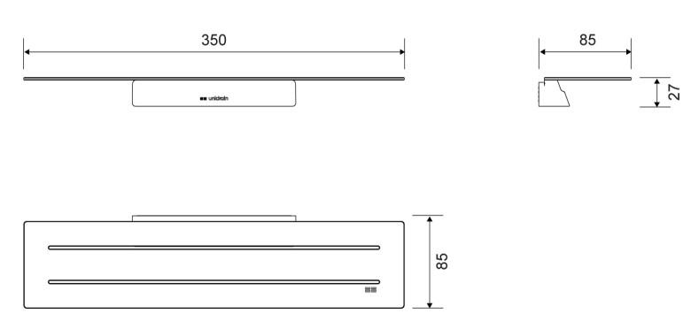 Unidrain Reframe s&aelig;behylde - B&oslash;rstet st&aring;l