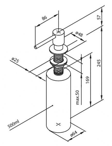 Damixa Silhouet sæbedispenser til køkkenvask - Krom Damixa Silhouet sæbedispenser til køkkenvask - Krom