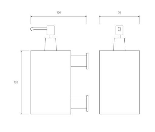QTOO Uno væghængt sæbedispenser - Matbørstet stål QTOO Uno væghængt sæbedispenser - Matbørstet stål