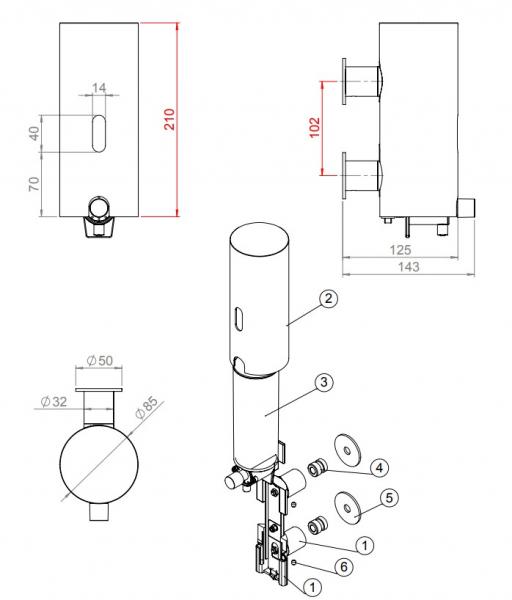 d line sæbedispenser 350 ml m/indikator - Slebet rustfrit stål d line sæbedispenser 350 ml m/indikator - Slebet rustfrit stål