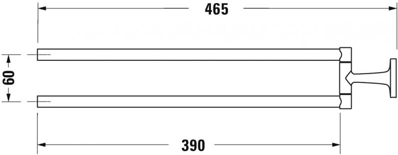 Duravit Starck T h&aring;ndkl&aelig;destang - Krom