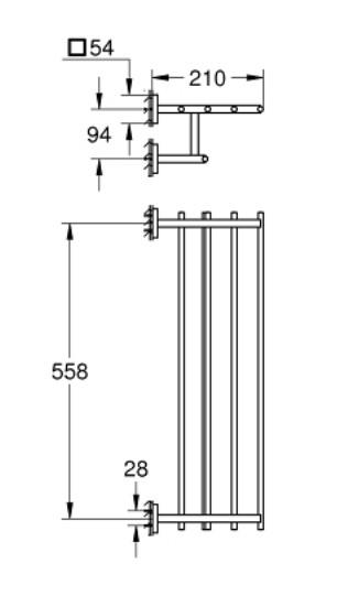 Grohe Start Cube h&aring;ndkl&aelig;destang m/hylde - Krom