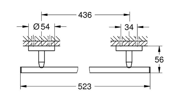 Grohe Bau Cosmopolitan h&aring;ndkl&aelig;destang 52 cm - Krom