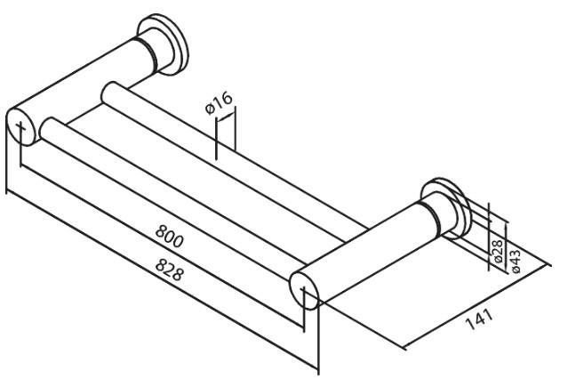 Damixa Silhouet dobbelt håndklædestang - 800 mm - Børstet kobber Damixa Silhouet dobbelt håndklædestang - 800 mm - Børstet kobber