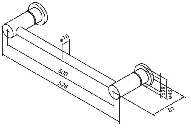 Damixa Silhouet håndklædestang - 500 mm - Børstet kobber Damixa Silhouet håndklædestang - 500 mm - Børstet kobber
