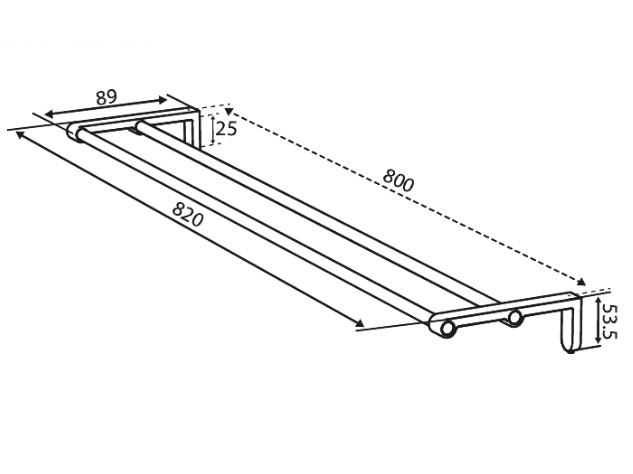 Damixa Zen dobbelt h&aring;ndkl&aelig;destang 800 mm - Mat sort