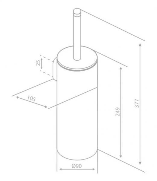 Damixa Zen toiletbørste t/gulv eller væg - Mat sort Damixa Zen toiletbørste t/gulv eller væg - Mat sort