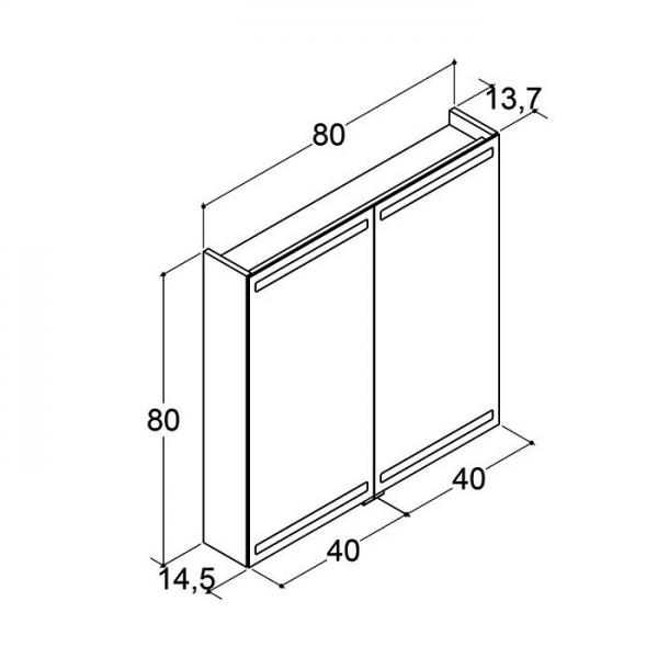 Dansani Level spejlskab 80 m/lys, lysstyring og træbakker - Natur eg Dansani Level spejlskab 80 m/lys, lysstyring og træbakker - Natur eg