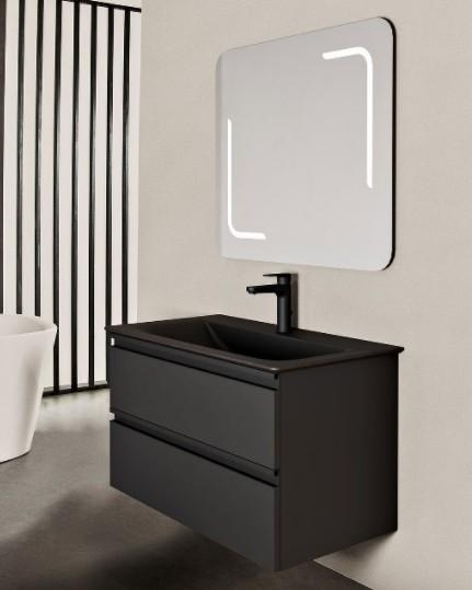 Ideal standard m&oslash;belpakke 62 m/integrerede greb - Mat sort