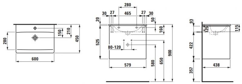 Laufen Palace 60 møbelpakke m/slim vask og 2 skuffer - Mathvid Laufen Palace 60 møbelpakke m/slim vask og 2 skuffer - Mathvid