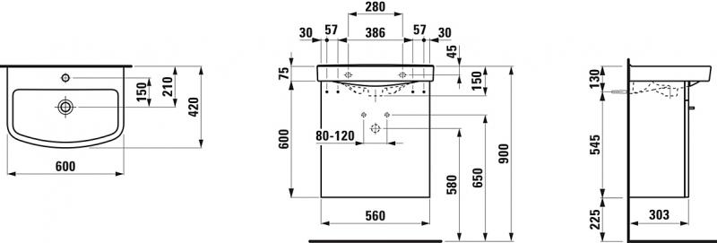Laufen Kompas N hvid møbelpakke 60 cm Laufen Kompas N hvid møbelpakke 60 cm