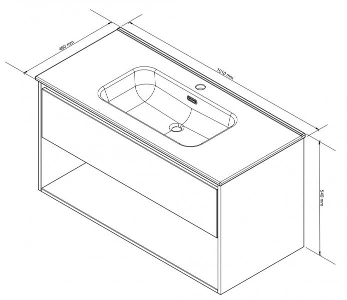 Sanibell Proline m&oslash;bels&aelig;t 100 m/integrerede greb og &aring;ben hylde - Cabana eg