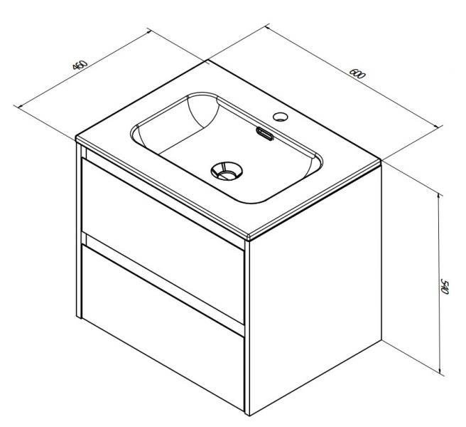 Sanibell Proline møbelsæt 60 m/integrerede greb - Mat hvid Sanibell Proline møbelsæt 60 m/integrerede greb - Mat hvid