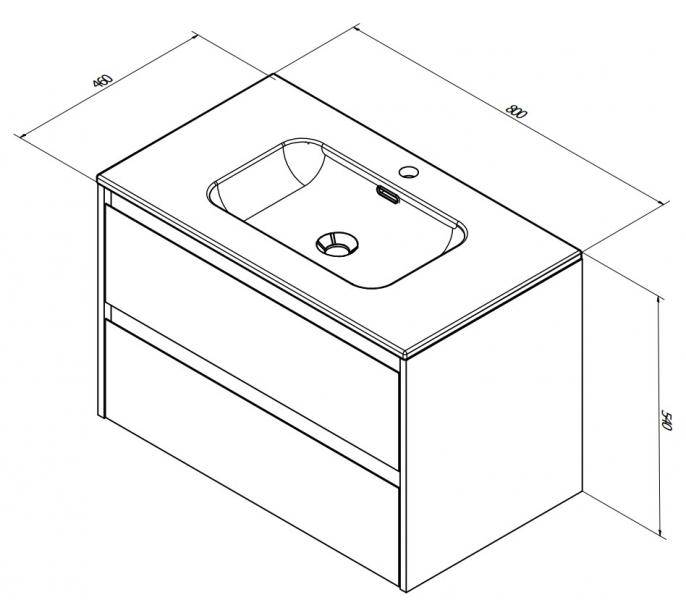 Sanibell Proline møbelsæt 80 m/integrerede greb - Mat hvid Sanibell Proline møbelsæt 80 m/integrerede greb - Mat hvid