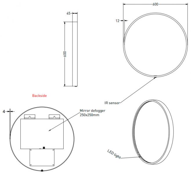 Sanibell Ink SP24 rundt spejl m/lys, varme og sensor Ø60 - Mat sort Sanibell Ink SP24 rundt spejl m/lys, varme og sensor Ø60 - Mat sort