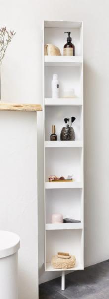 Cass&oslash;e drejeskab m/spejl og hylder - Mat hvid