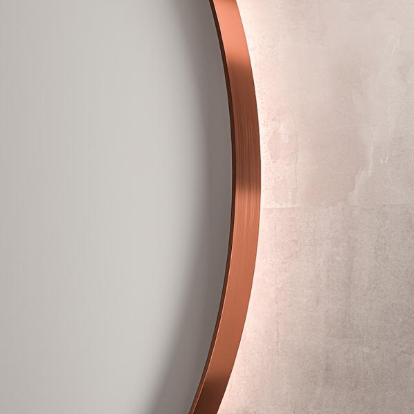 Sanibell Ink SP17 rundt spejl m/backlight, varme og sensor Ø120 - Børstet kobber Sanibell Ink SP17 rundt spejl m/backlight, varme og sensor Ø120 - Børstet kobber