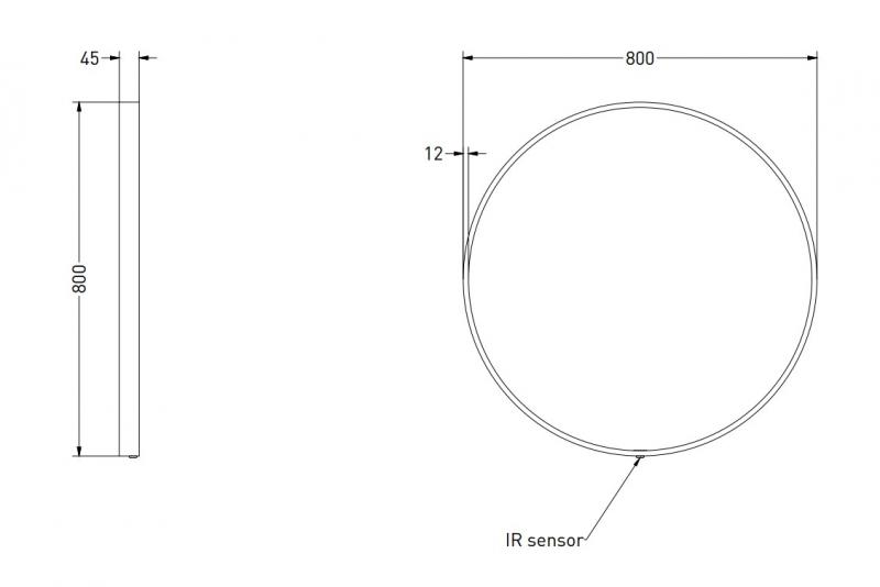 Sanibell Ink SP24 rundt spejl m/lys, varme og sensor Ø80 - Gunmetal Sanibell Ink SP24 rundt spejl m/lys, varme og sensor Ø80 - Gunmetal