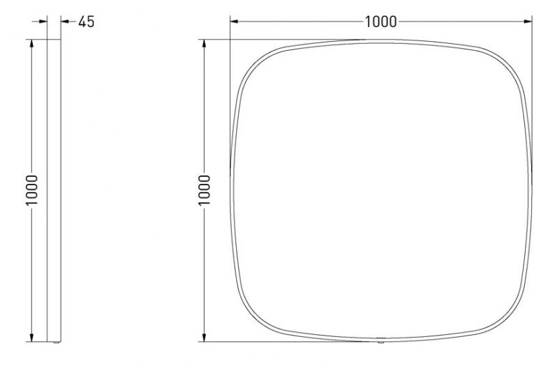 Sanibell Ink SP31 spejl m/lys, varme og sensor 100 x 100 cm - Gunmetal Sanibell Ink SP31 spejl m/lys, varme og sensor 100 x 100 cm - Gunmetal