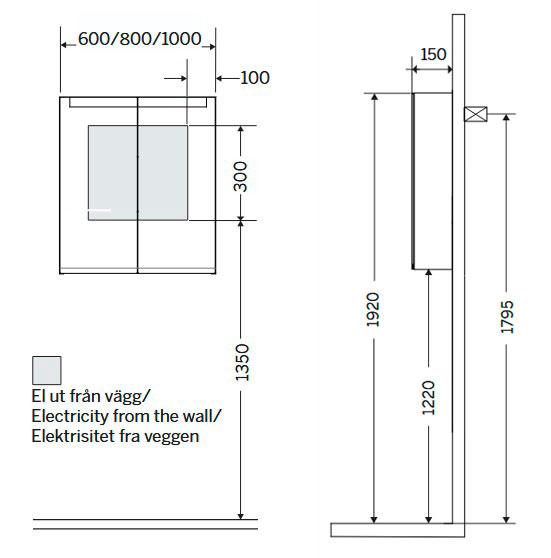 Cassøe 60 spejlskab m/lys og lysstyring - Hvid Cassøe 60 spejlskab m/lys og lysstyring - Hvid