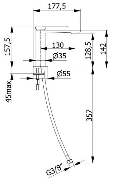 Cassøe Edge håndvaskarmatur m/pop-up bundventil - Krom Cassøe Edge håndvaskarmatur m/pop-up bundventil - Krom